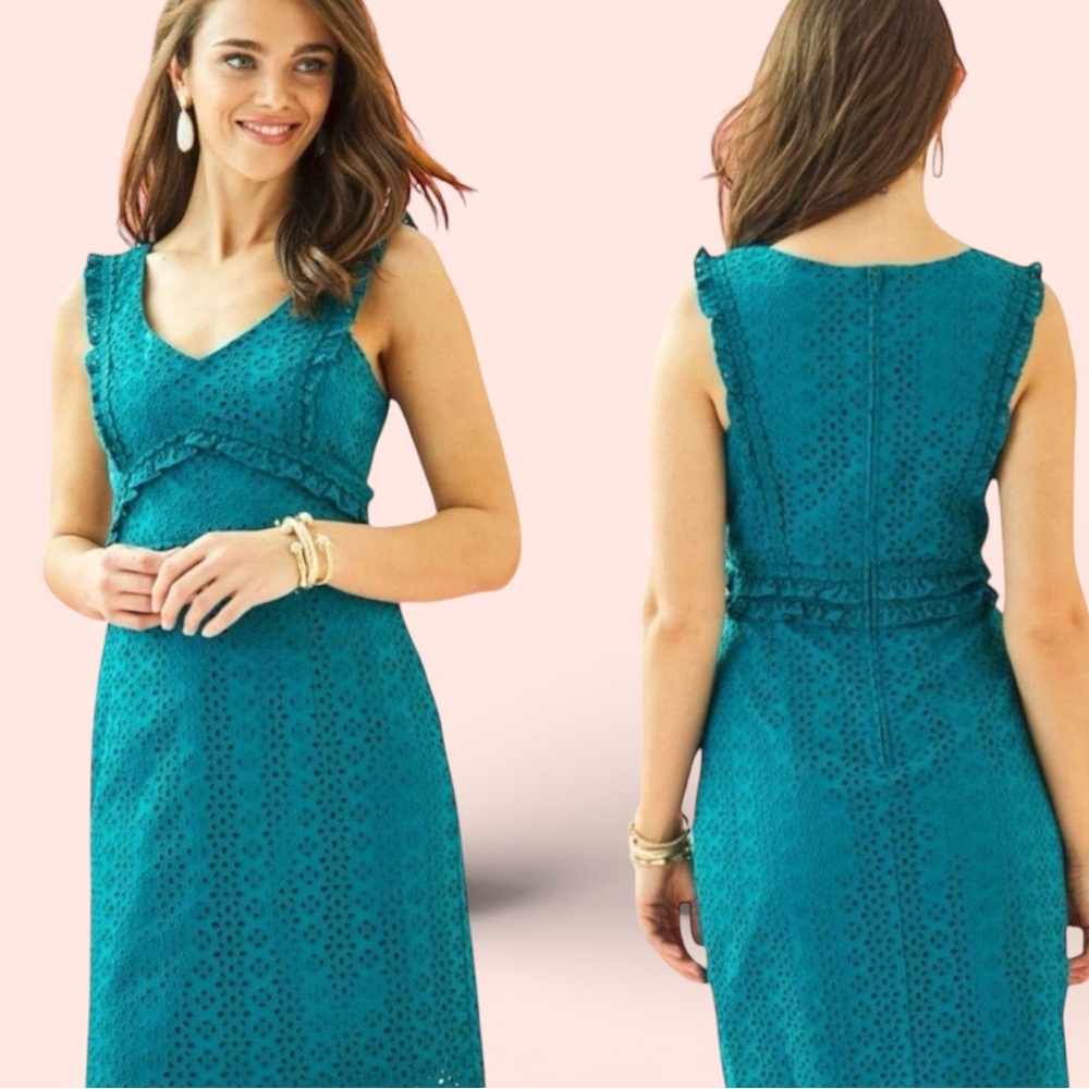 Lilly Pulitzer Kaylee Eyelet Dress in Tanzanian Teal